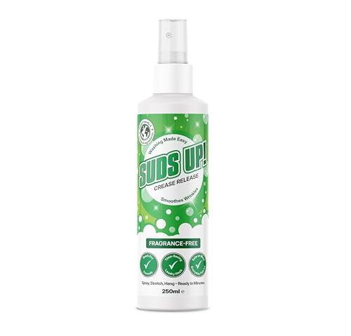 Suds Up! - Instant Crease Release Spray 250ml - Wrinkle Remover for Clothes - Quick Dry, Residue-Free Fabric Spray - Perfect for Garments