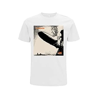 Rock Off LED Zeppelin 1 Cover White Officiel T-Shirt Hommes Unisexe - Les Beatles, Paul McCartney, John Lennon, RIngo Starr, George Harrison