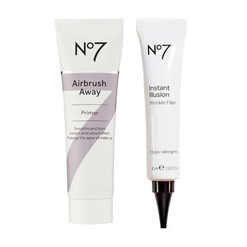 No7 Smooth & Blur Perfecting Duo - Airbrush Away Face Primer and Instant Illusion Wrinkle Filler