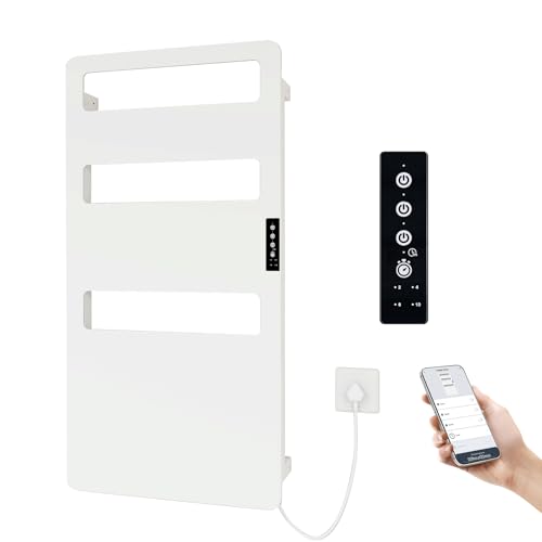 Heated Towel Rack for Bathroom with Timer & App Remote Control Wall Mounted, Electric Towel Warmer, Zoned Heating & Zoned Timing, Space Aluminum, Quick Heating, Plug-in/Hardwired- 35.4 x18 in