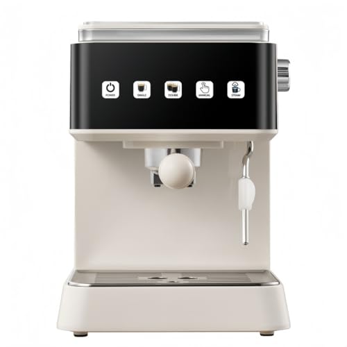 NYHGOXM コーヒーマシン エスプレッソマシン 20Bar 高圧抽出 1.5L 大容量 コンパクト設計 家庭用 お手入れ簡単 ワンボタン操作 コーヒーメーカー カフェラテメーカー 業務用エスプレッソマシン 半自動 全自動コーヒーマシン 110v 対応