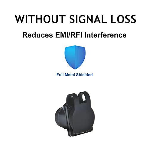 PENGLIN 2PCS RJ45 Panel Mount Coupler, Shielded D-Type RJ45 Connector, CAT6/CAT5E/CAT5 Female to Female LAN Network Bulkhead Pass Through Socket