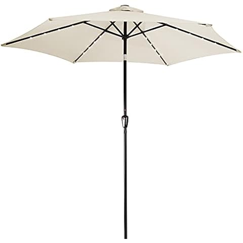 Kingsleeve Florida 3m Aluminium Garden Parasol with Solar Lighting Cover