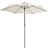 Sombrilla grande para el balcón, la terraza o el jardín, la sombrilla elegante y moderna de la marca Deuba con un diámetro de 300 cm es perfecta para los amantes de las sombrillas grandes y ofrece protección solar en el día y luz en la noche.