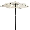 Kingsleeve Parasol LED-verlichting 300 cm Grote Rond Solar Buigbare Stabiele Tuinparasol Tuin Terras Balkon Beige