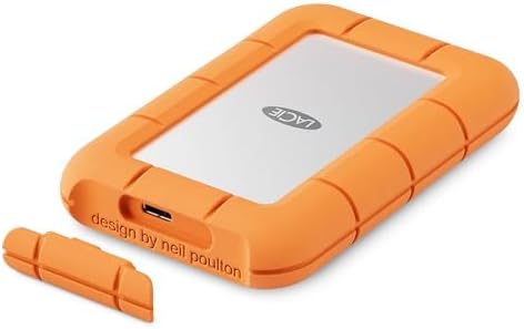 сторона view of LaCie Rugged Mini SSD with USB-C port