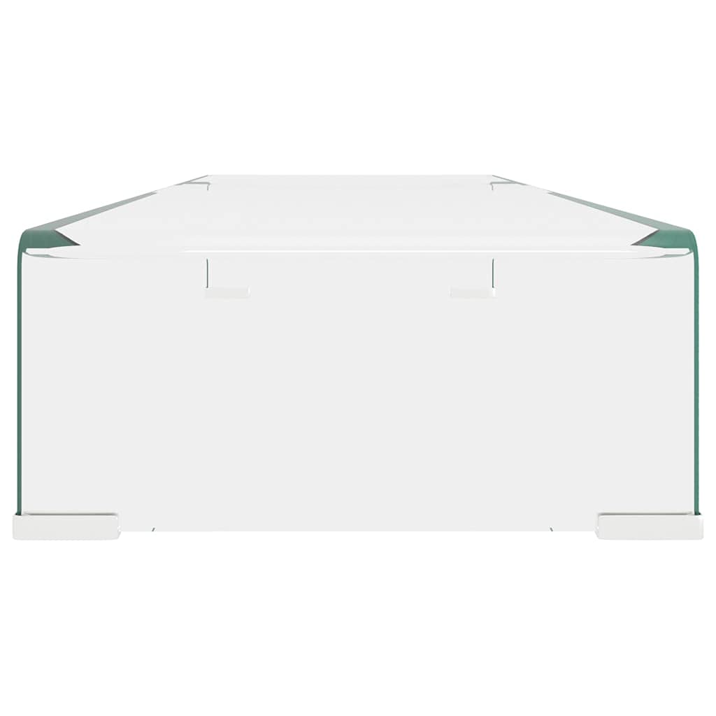 Stojak na telewizor z przezroczystego szkła, nowoczesny stolik pod telewizor, stylowe centrum rozrywki, kompaktowy, 90 x 30 x 13 cm, minimalistyczny szafka pod telewizor, eleganckie meble do salonu