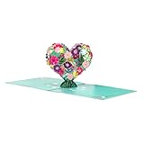 DIYEAH 3d grußkarte Muttertag Herzblumen Kranz Pop Up Karte für Mama mit Klassischer Farbe und Haptik