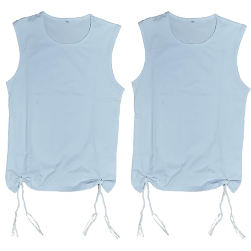 Set of Two White tzitzit Men's Vest 100% Cotton boy Adult with Tassel Israeli Design (US, Alpha, X-Large, Regular, Regular, White)