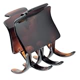 Parcelona French Square Tortoise Shell Cellulose Acetate Covered Spring Pony Hair Updo Jaw Hair Claw Clip Clamp Clutcher - 1 3/4 Inch