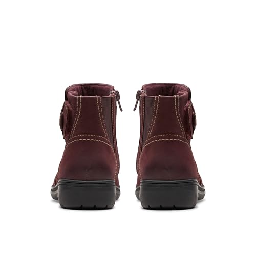 Clarks Clarks Collection Women's Carleigh Style Ankle Boot, Wine Nubuck, 9.5 Medium US