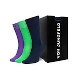 von Jungfeld Herren Socken Herren Socken Drei mit Klasse 3er-Box - 3er-Box blau, Schuhgröße:39-42