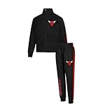Ultra Game Ensemble officiel NBA pour jeunes - Sweatshirt à capuche en molleton et pantalon de jogging, Chicago Bulls, Noir, 8