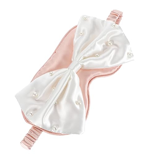 FRCOLOR 目隠し アイパッチ 遮光アイカバー ナイトアイシールド 睡眠のためのシルクアイ cute lovelyz ホームスリーピングブラインド 快適なアイシェード ポリエステル ピンク