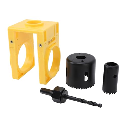 Lock Hole Saw Kit Precise Lock Installation Set with Template Versatile Door Installation Kit for Wooden Doors for Home Improvement Projects (Yellow)
