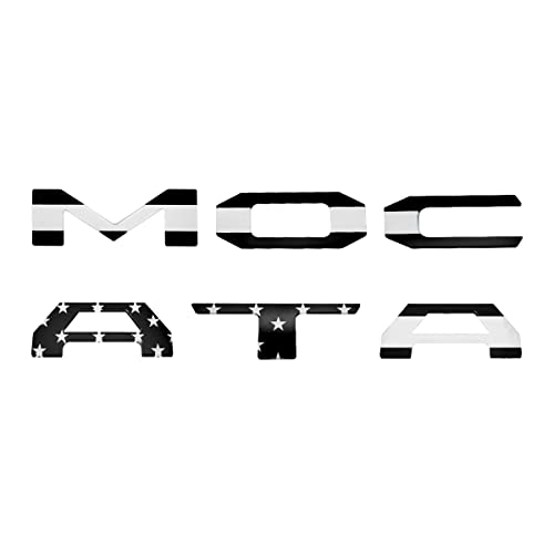 3D Raised Tailgate Insert Letters for Tacoma 2016-2021 Tailgate Emblem Letter Decals (Black Flag)