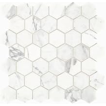 2" Hexagon Calacatta Gold Marble Mosaic Wall Floor