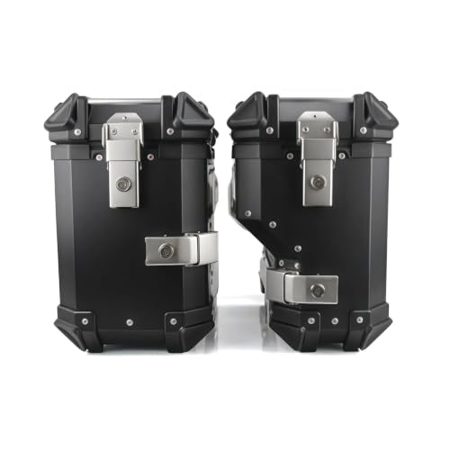 Generico Valigia Laterale Per Moto Da 38 Litri Valigia In Alluminio Ideale Per Viaggi E Rimessaggio Durevole E Di Lunga Durata Black