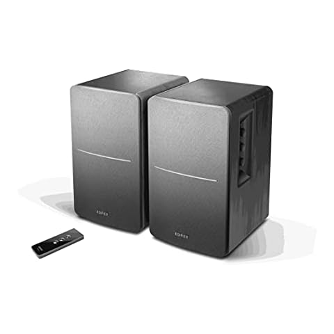 Edifier R1280T Active Bookshelf Speakers - 2.0 Near Field Monitors - Studio Monitor Speaker - Wooden Enclosure - 42 Watts RMS- BLACK Cover