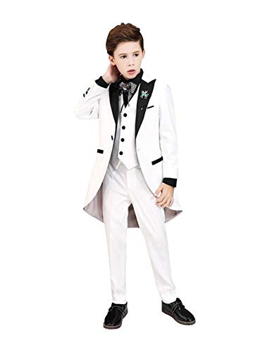 Pkrboro Niño Traje de Tres Piezas con Solapa de Pico FRAC Disfraz de Cosplay Uniforme de Fiesta Cover