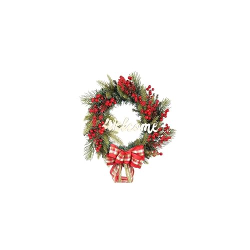 Couronne de Noël haut de gamme et décorations de porte suspendues au design soigné