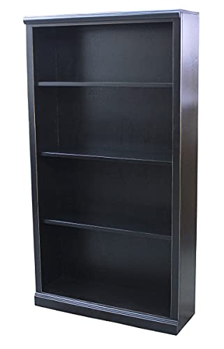 60 in. Poplar Open Bookcase with Plain Base European Dark Blue