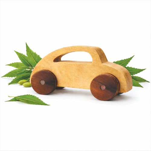 Image of SAYANG | Wooden Car Toy for Kids | Natural Neem Wood | Smooth Wheels | No Metal & Chemical Free | Eco-Friendly Toddler Toy