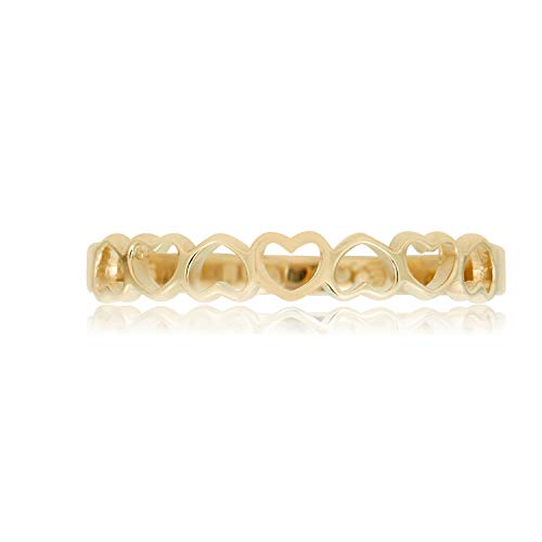 AVORA 10K Yellow Gold Polished Stackable Open Heart Ring - Size 3-82