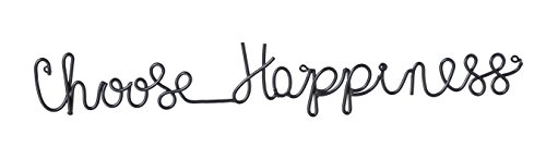 Cape Craftsmen Choose Happiness Cursive 3-D Metal Wall Décor in Black Finish - 30
