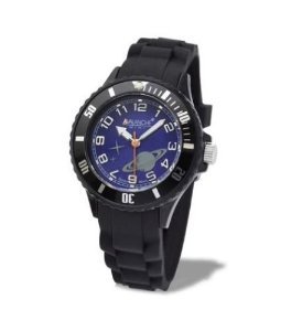 Avalanche Ikon - Space Unisex Quartz Watch with Black Dial Analogue Display and Black Silicone Strap AVM-1014S-SP�y���s�A���z
