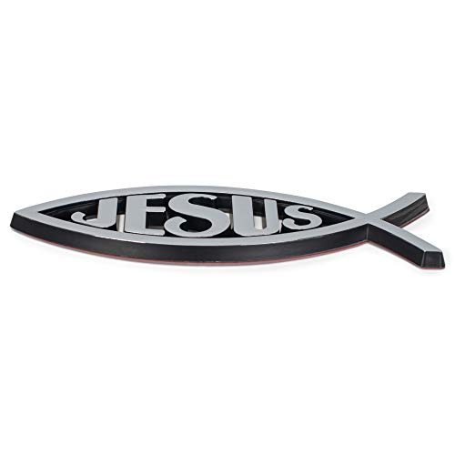 Dicksons Jesus Fish Cross Silver Color Weatherproof Guaranteed Auto Emblem