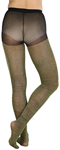 Image of ToBeInStyle Women's Shine & Shimmer Metallic Pantyhose Opaque Lurex Tights