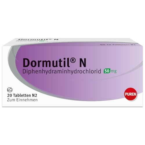 Dormutil N 20 Stück Schlaftabletten - Einschlafhilfe langanhaltende Wirkung für einen erholsamen Schlaf