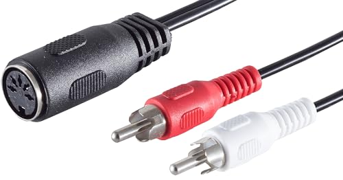 Câble adaptateur audio DIN 5 broches vers 2 RCA aux contacts nickelés
