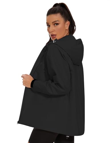 Avoogue Women's Black Waterproof Softshell Rain Jacket - Medium - Image 5