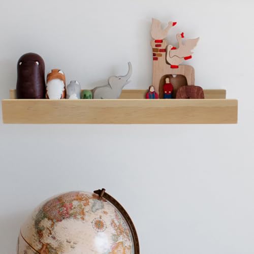 Estante de pared de madera caqui minkissy decorativo premium 4