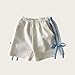 Girls Running Shorts with Pocket Cotton Comfort Fit Bow Side Fashion Sweat Shorts for Tennis Yoga White