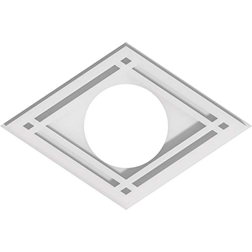 Image of Ekena Millwork CMP12X8DD-04000 Diamond Architectural Grade PVC Contemporary Urethane Ceiling Medallions 12 inchW x 8 inchH x 4 inchID x 4 1 /4 inchC x 1 inchP