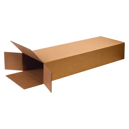 Image of BOX USA Moving Side Loading Boxes Large, 18 inchL x 6 inchW x 45 inchH 5-Pack | Corrugated Cardboard Box for Packing, Shipping and Storage, Kraft