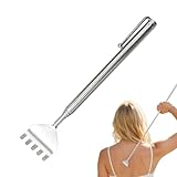 Graffiatore portatile in acciaio, strumento per massaggio compatto, con impugnatura estensibile, accessorio per palestra domestica per alleviare le spalle, kit di per dormire per sedersi in