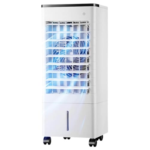 Aire acondicionado portátil con control remoto, temporizador de 12 horas, 3 velocidades, tanque de 9 litros, ventilador de refrigeración silencioso para oficina, habitación, camping, no necesita