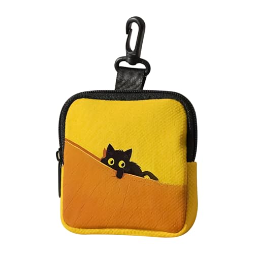 Monedero llavero, monedero de gatos con cierre de cremallera, llavero monedero, bolso pequeño | para llaves, dinero, dinero, auriculares, niñas, viajes, escuela, oficina,