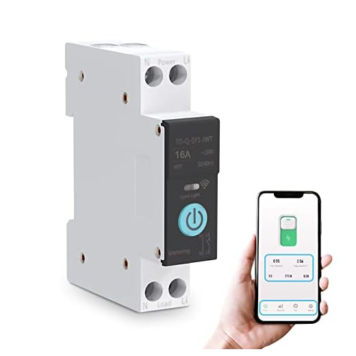 Interruptor Automático, Interruptor WIFI Inteligente Disyuntores Domésticos, Control Remoto de Teléfono Móvil, 3 Modos de Temporización, para Electrodomésticos(1P,16A)