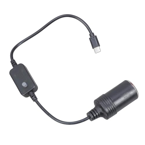 QMQJIA 5V to 20V Adjustable Voltages USB C to Car Cigarettes Socket Converters Cable for DashCam and GPSs