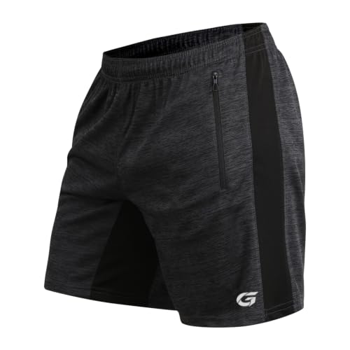 Image of GYMIFIC Men's Sports Shorts | Quick Dry Gym Running Cycling Shorts with Zipper Pocket | Lightweight Stretch Workout Athletic Activewear Shorts for Men