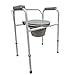 Sedia wc per anziani-Sedia comoda-Gabinetto portatile-Water disabili-Vaso da notte-Acciaio verniciato bianco-Seduta antiscivolo portata 150 chili