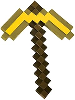 Gold Minecraft Pickaxe, Official Minecraft Costume Accessory for Kids, Single Size Video Game Costume Prop