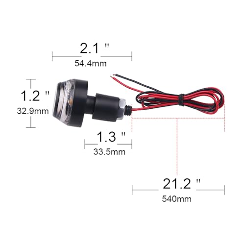 Motorrad Griff Blinker for 22mm Lenker Bernstein LED for Motorrad Gelb Blink Griff Grip Bar Blinker Marker Lampe