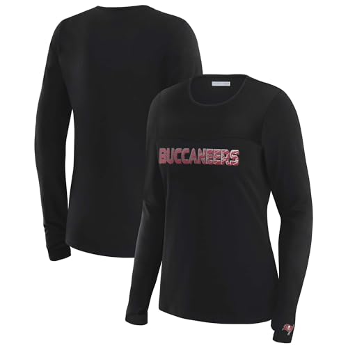 WEAR by Erin Andrews Women's x Gracie Hunt Black Tampa Bay Buccaneers Mesh Panel Long Sleeve T-Shirt