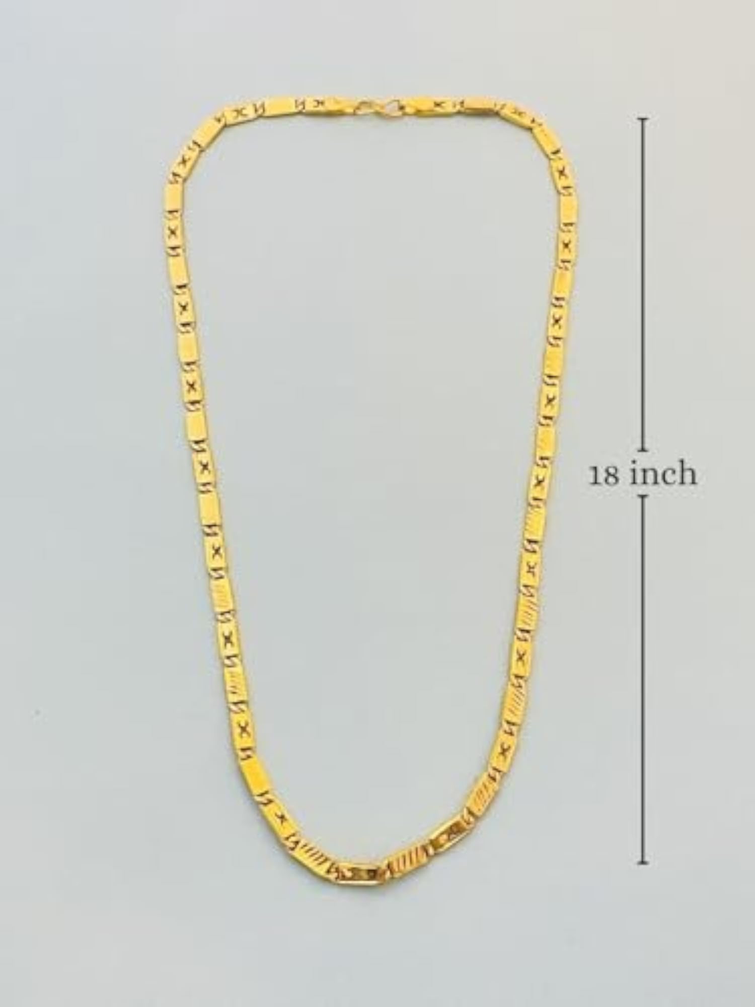 1 Gram Gold Plated Chain for Men, 18 Inch